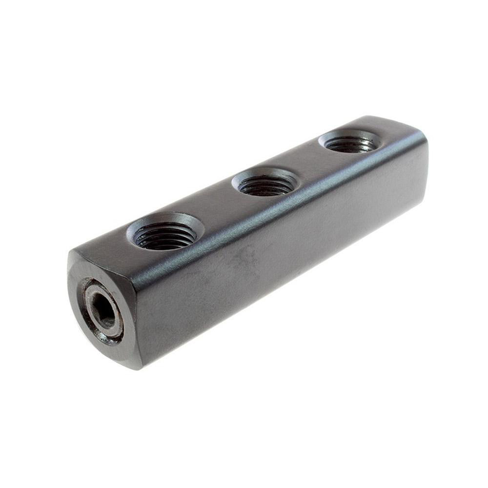 SMC PNEUMATICS Manifold: 3/8" Inlet, 1/4" Outlet, 2 Inlet Ports, 6 Outlet Ports - KM11-07-11-6