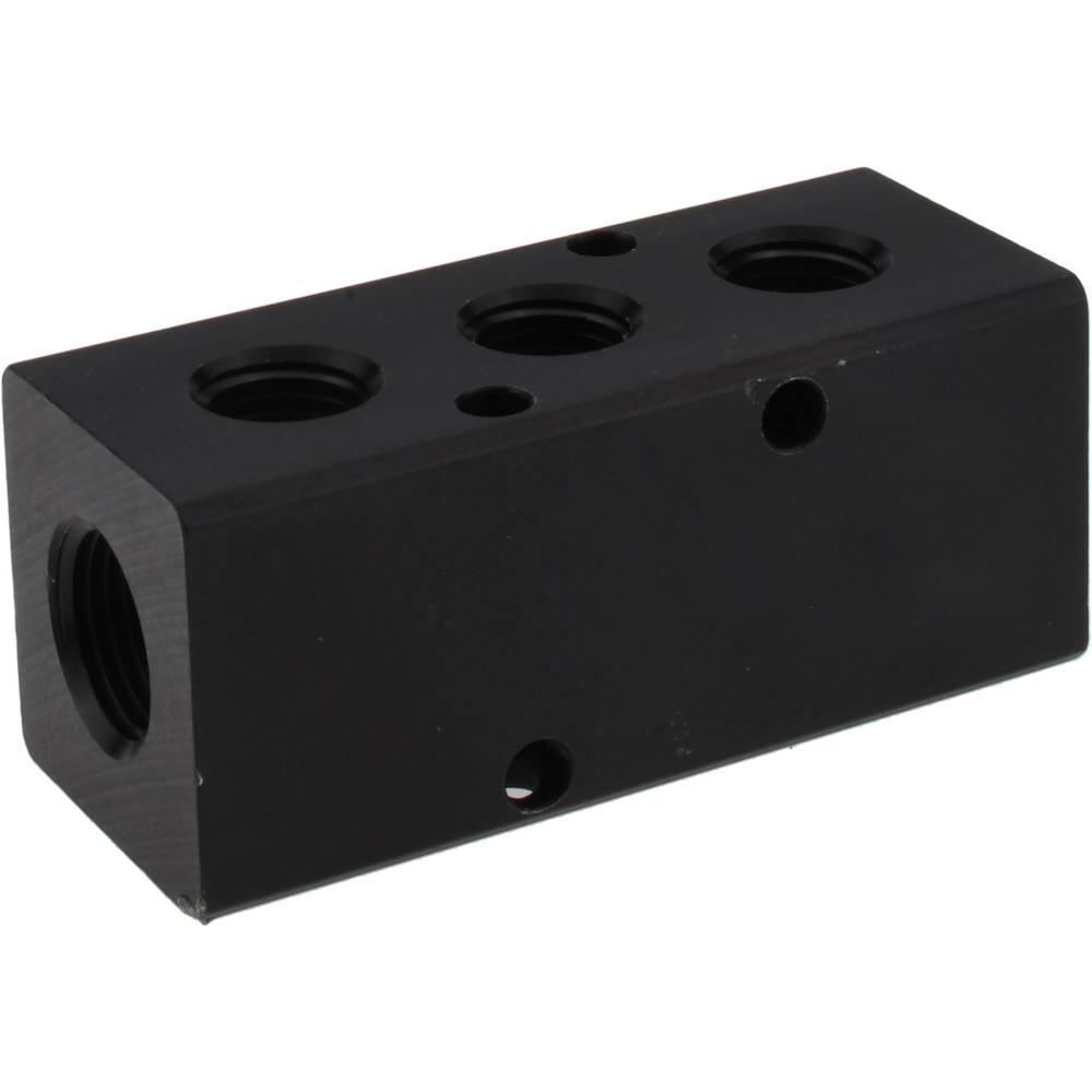 SMC PNEUMATICS Manifold: 3/8" Inlet, 1/4" Outlet, 2 Inlet Ports, 6 Outlet Ports - KM11-07-11-6