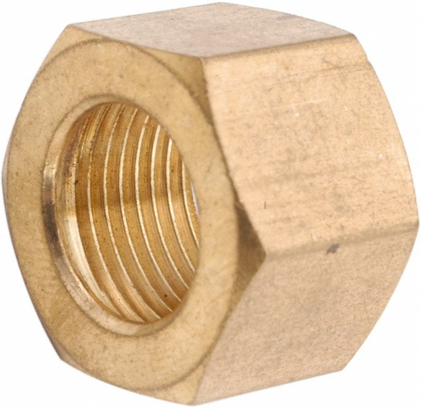 ANDERSON METALS Compression Tube End Cap: 9/16-24, 3/8" Tube OD, Compression Cap - 730081-06