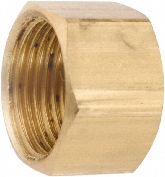 ANDERSON METALS Compression Tube End Cap: 9/16-24, 3/8" Tube OD, Compression Cap - 730081-06