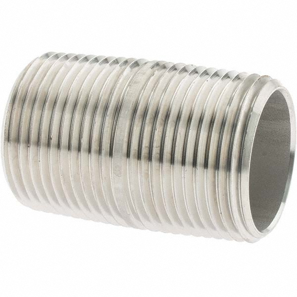 Value Collection Stainless Steel Pipe Nipple: 1/2" Pipe, Grade 304 & 304L - 4BN1/2*3