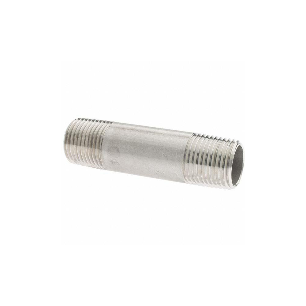 Value Collection Stainless Steel Pipe Nipple: 1/2" Pipe, Grade 304 & 304L - 4BN1/2*3