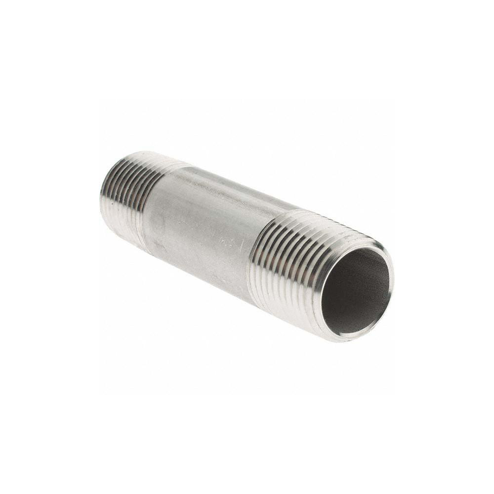 Value Collection Stainless Steel Pipe Nipple: 1/2" Pipe, Grade 304 & 304L - 4BN1/2*3