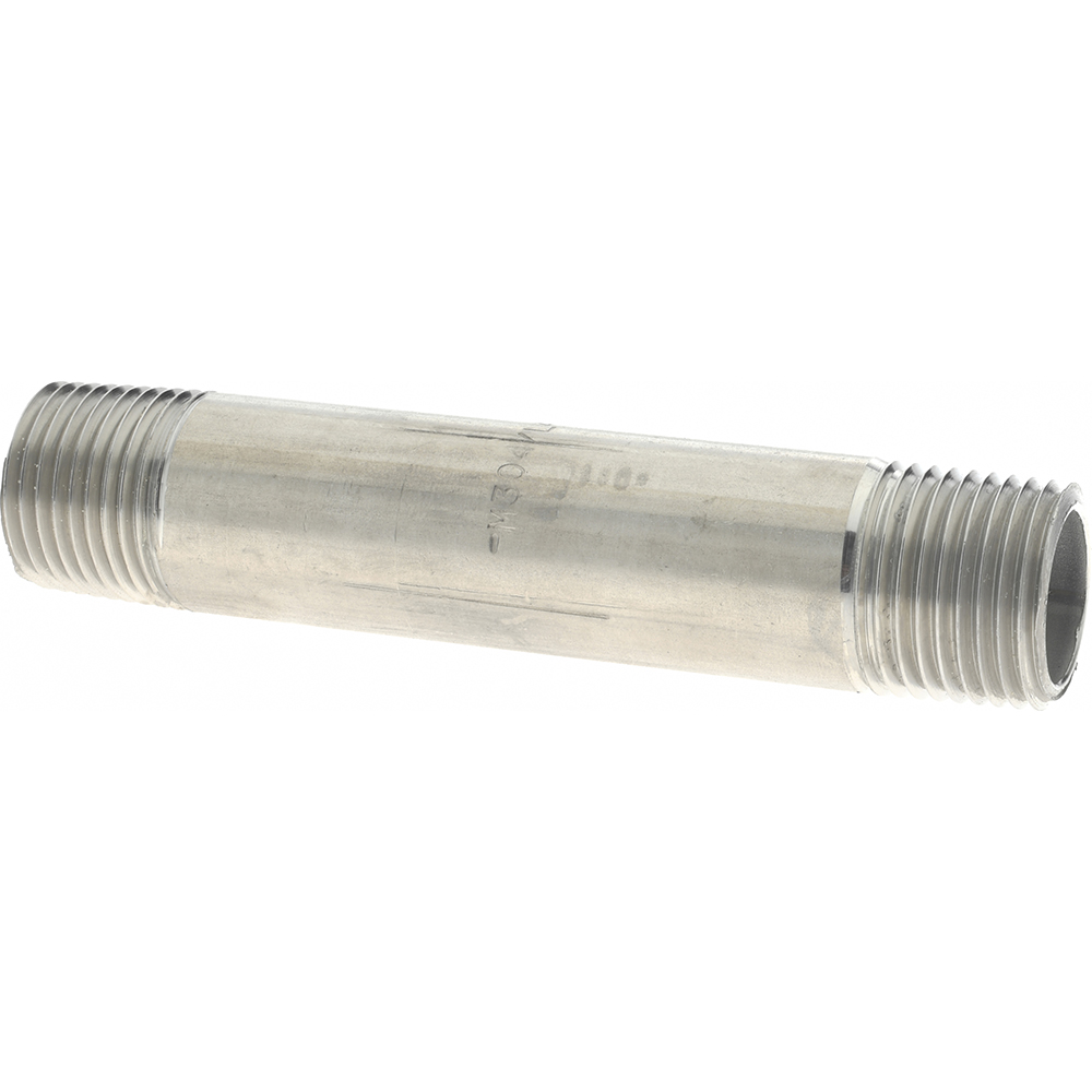 Value Collection Stainless Steel Pipe Nipple: 1/2" Pipe, Grade 304 & 304L - 4BN1/2*3