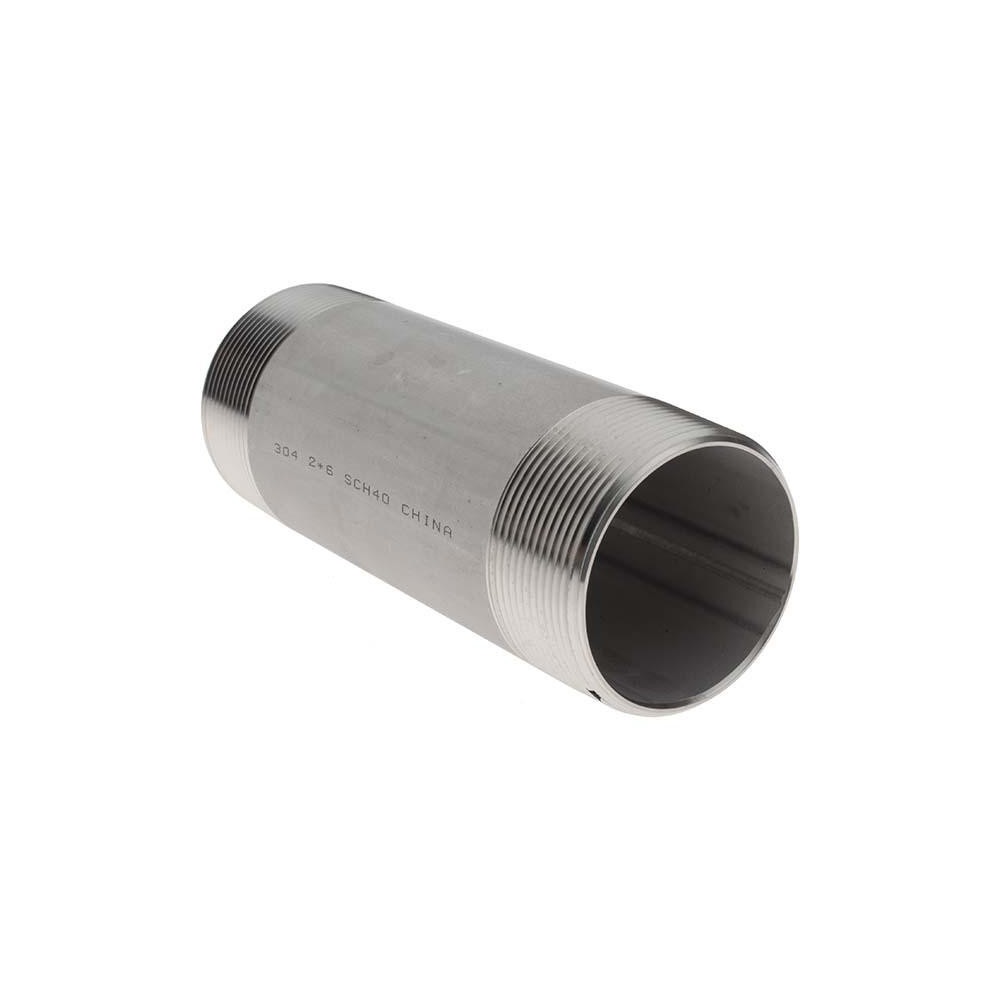 Value Collection Stainless Steel Pipe Nipple: 2" Pipe, Grade 304 & 304L - 4BN2*6