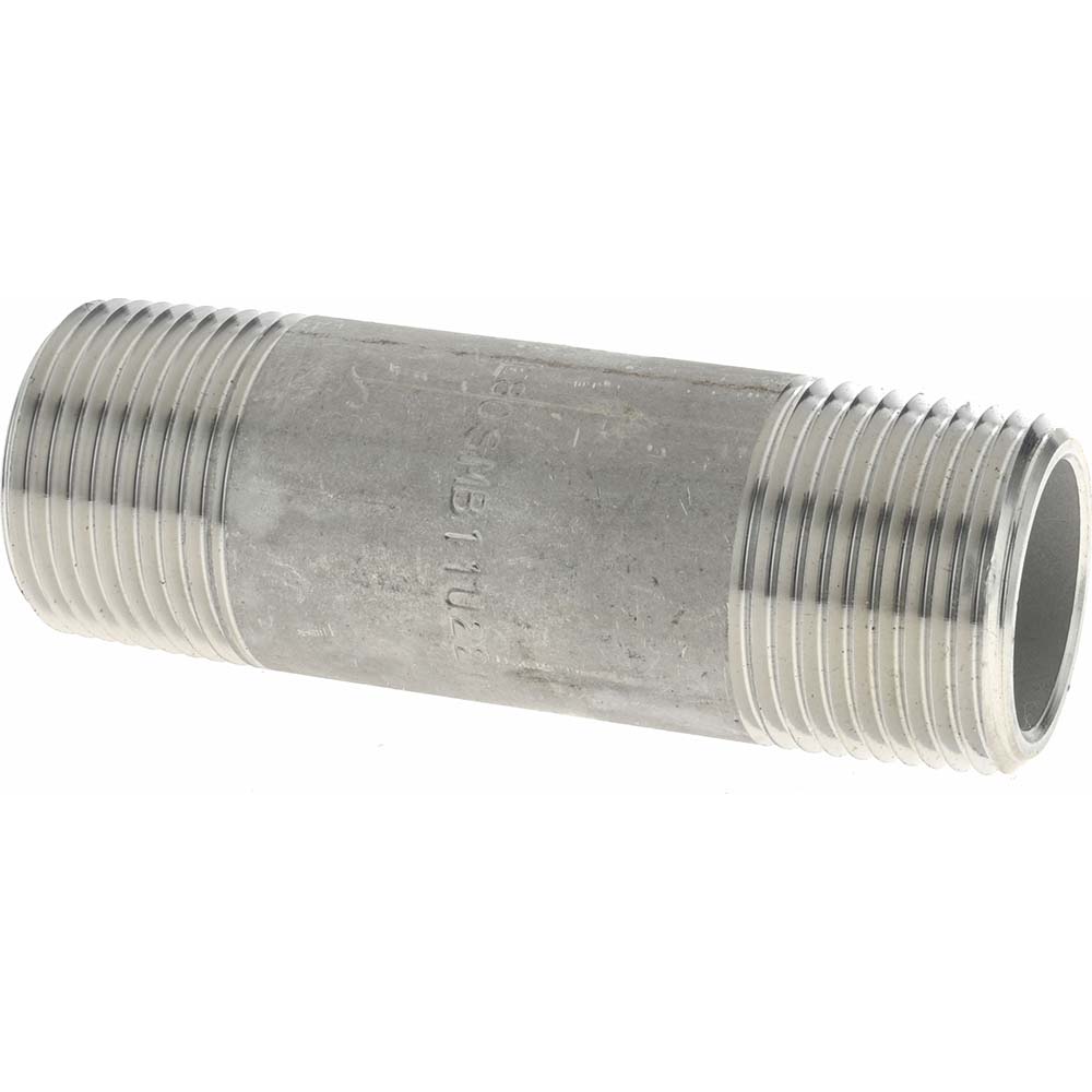 Merit Brass Stainless Steel Pipe Nipple: 3/4" Pipe, Grade 304 & 304L - 4512-400