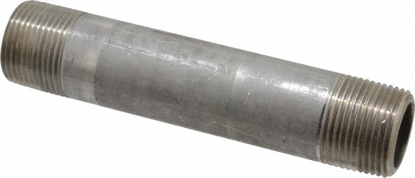 Merit Brass Stainless Steel Pipe Nipple: 3/4" Pipe, Grade 304 & 304L - 4512-400