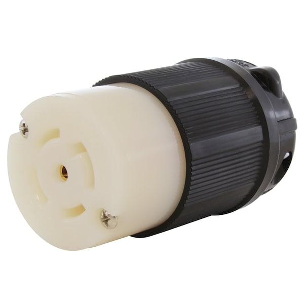Ac Works NEMA L22-30R 30A 3-Phase Y 277/480V 5-Prong Locking Female Connector in Black with UL, C-UL Approval - ASL2230R-BK