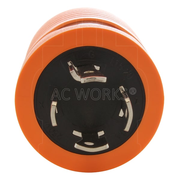 Ac Works Adapter L15-20P 20A 3-Phase 250V 4-Prong Plug to 6-15/20R 250V 15/20A T-Blade - ADL1520620