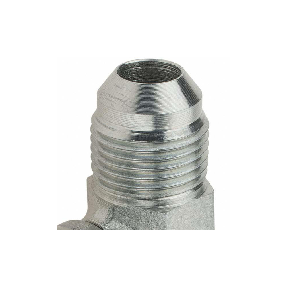 Brennan Steel Flared Tube 90 Deg Swivel Elbow: 1/2" OD, 3/4-16 x 3/4-16 Thread, 37 deg Flared Angle - 10613
