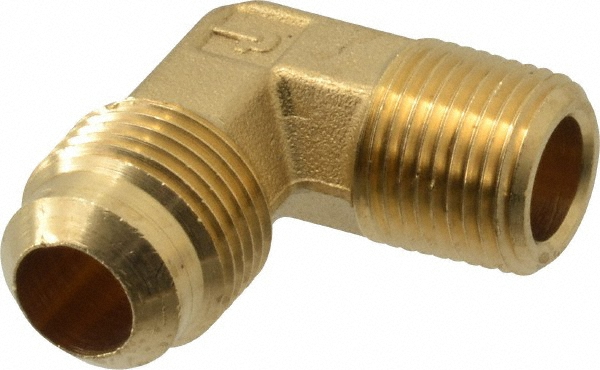Parker Brass Flared Tube Male Connector: 3/8" OD, 3/8-18 Thread, 45 deg Flared Angle - 48F-6-6