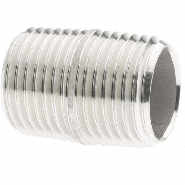 Value Collection Stainless Steel Pipe Nipple: 1/2" Pipe, Grade 304 & 304L - 4BN1/2*41/2