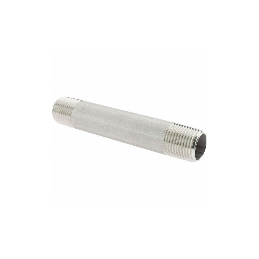Value Collection Stainless Steel Pipe Nipple: 1/2" Pipe, Grade 304 & 304L - 4BN1/2*41/2