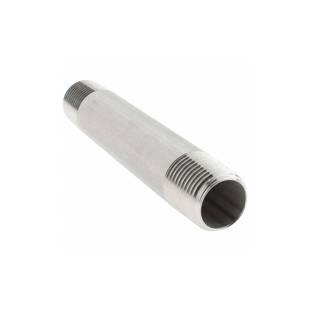 Value Collection Stainless Steel Pipe Nipple: 1/2" Pipe, Grade 304 & 304L - 4BN1/2*41/2