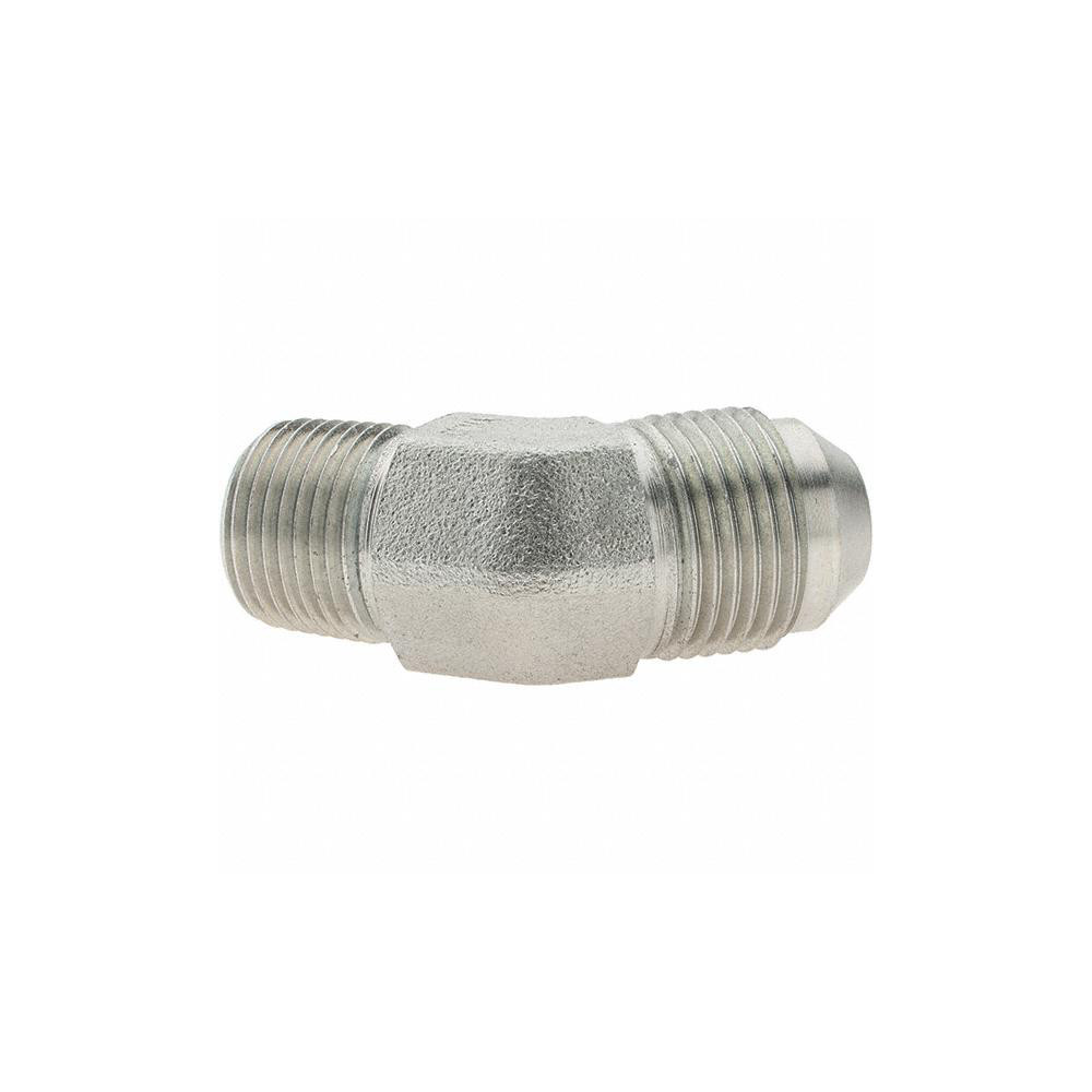 Parker Steel Flared Tube 45 Deg Male Elbow: 1/2" OD, 37 deg Flared Angle - KP17669