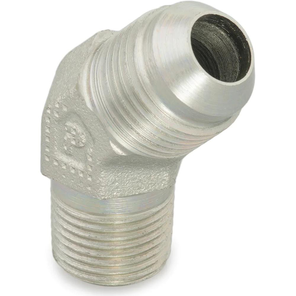 Parker Steel Flared Tube 45 Deg Male Elbow: 1/2" OD, 37 deg Flared Angle - KP17669