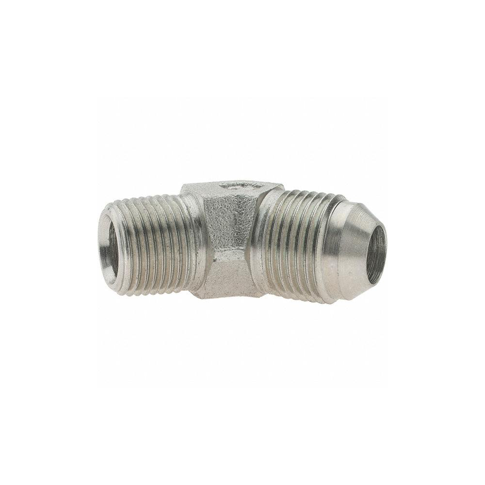 Parker Steel Flared Tube 45 Deg Male Elbow: 1/2" OD, 37 deg Flared Angle - KP17669