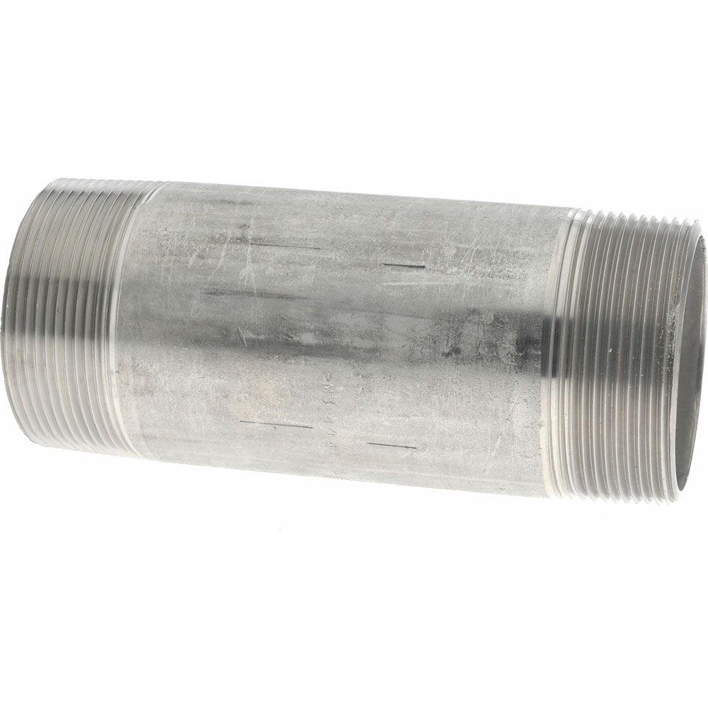 Merit Brass Stainless Steel Pipe Nipple: 2" Pipe, Grade 304 & 304L - 4032-550