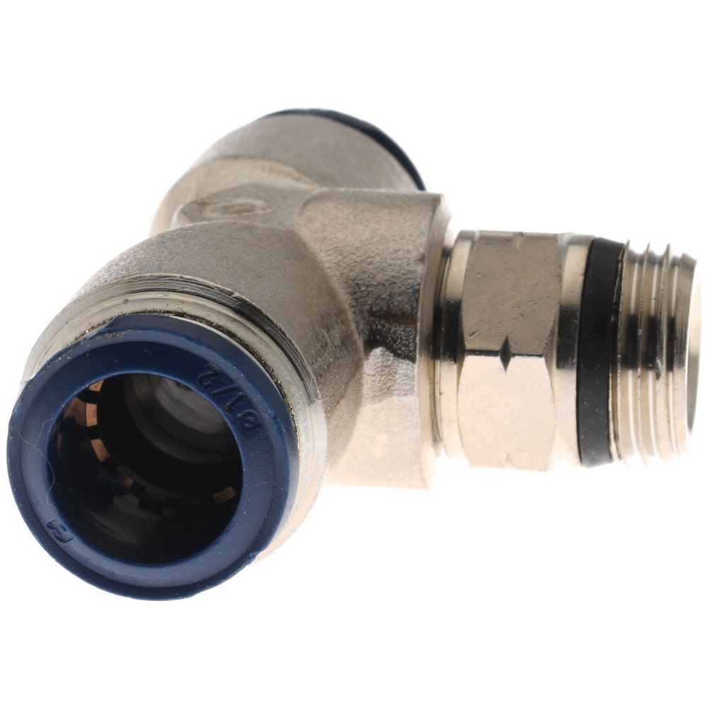 PRO-SOURCE Push-to-Connect Tube x Universal Thread Fitting: Swivel Branch Tee, 3/8 Thread, Universal, 1/2" OD - 2555712363PRO