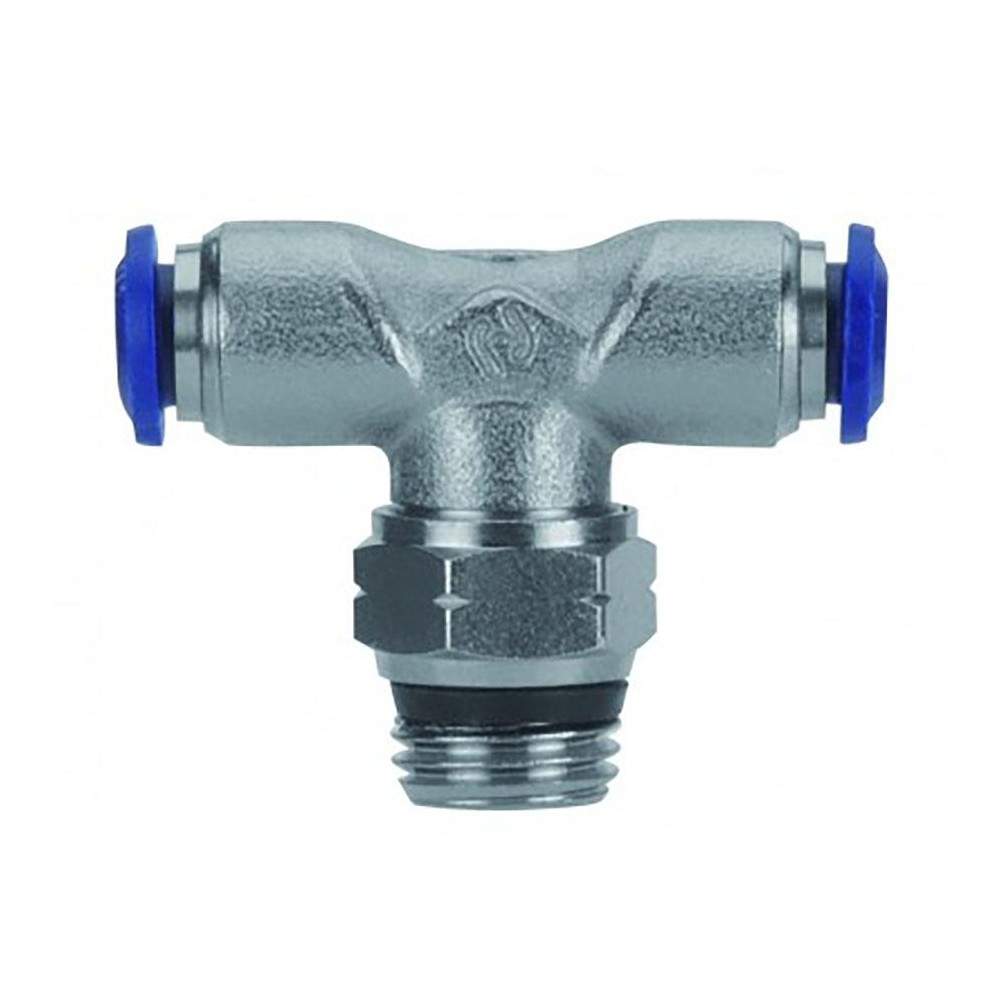 PRO-SOURCE Push-to-Connect Tube x Universal Thread Fitting: Swivel Branch Tee, 3/8 Thread, Universal, 1/2" OD - 2555712363PRO