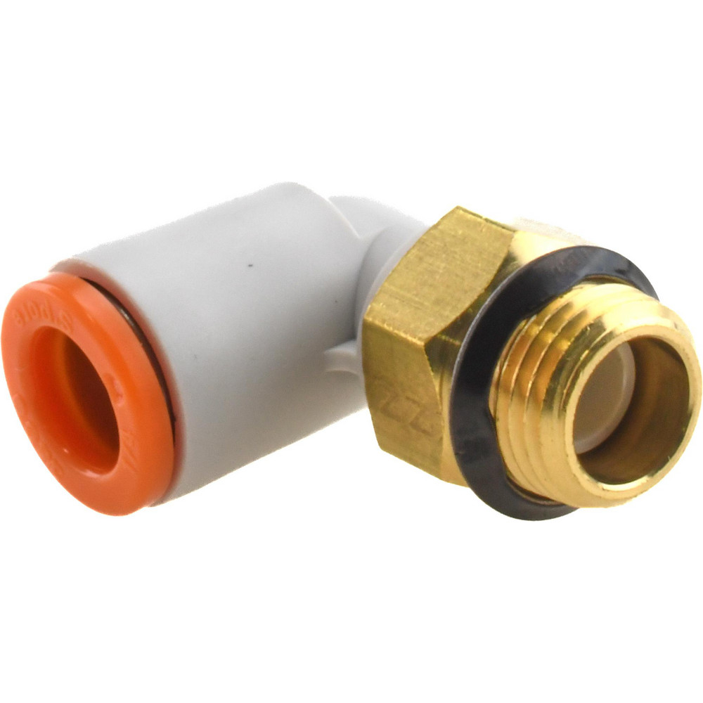 SMC PNEUMATICS Push-to-Connect Push-to-Connect Fitting: Elbow, Universal, 1/4" OD - KQ2L07-U01A