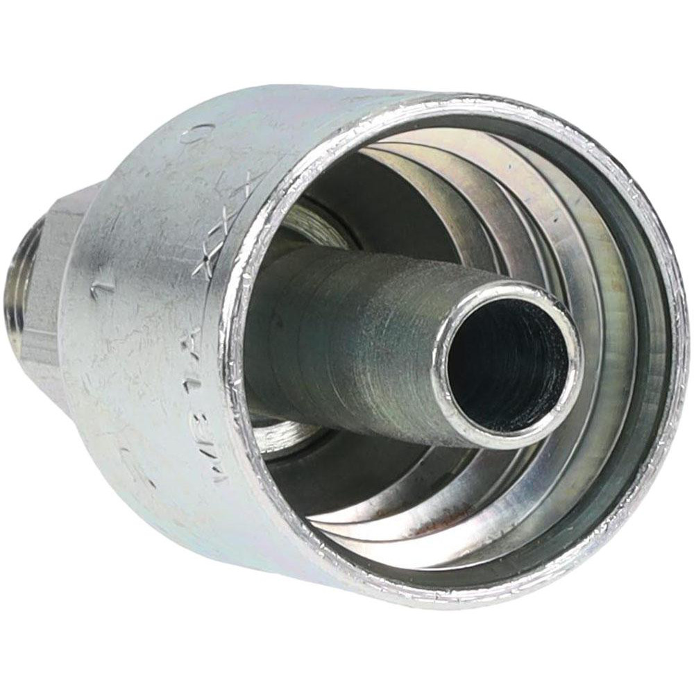 Parker Hydraulic Hose Male Rigid Fitting: 0.375" ID, 6 mm, 3/8" - KP81362