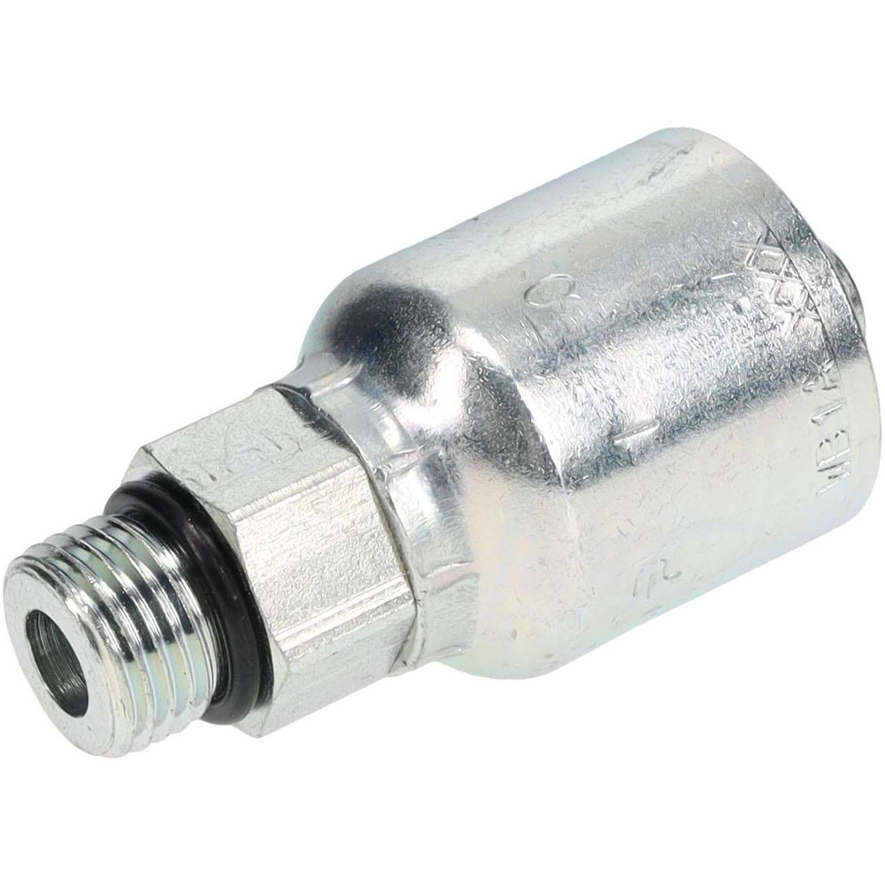 Parker Hydraulic Hose Male Rigid Fitting: 0.375" ID, 6 mm, 3/8" - KP81362