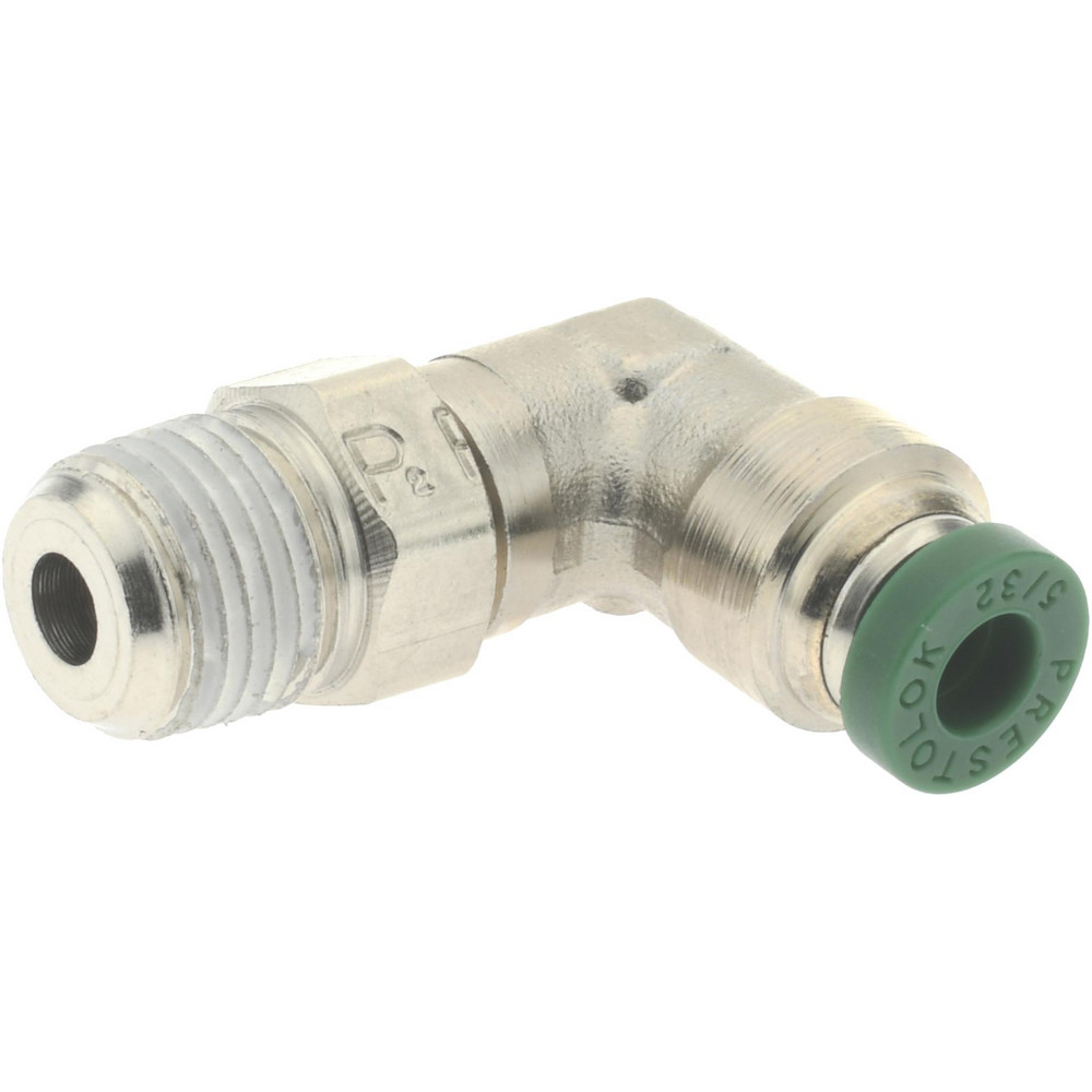 Parker Push-to-Connect Push-to-Connect x Male NPTF Fitting: 90 deg Swivel Elbow, 1/8 Thread, NPTF, 5/32" OD - W169PLP-5/32-2