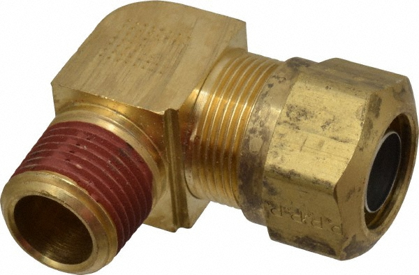 Parker Compression Tube Male Elbow: 1/2, 3/4" Tube OD, Compression x MNPTF - VS269NTA-12-8