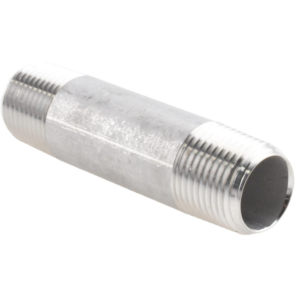 Value Collection Stainless Steel Pipe Nipple: 3/8" Pipe, Grade 304 & 304L - 4BN3/8*21/2