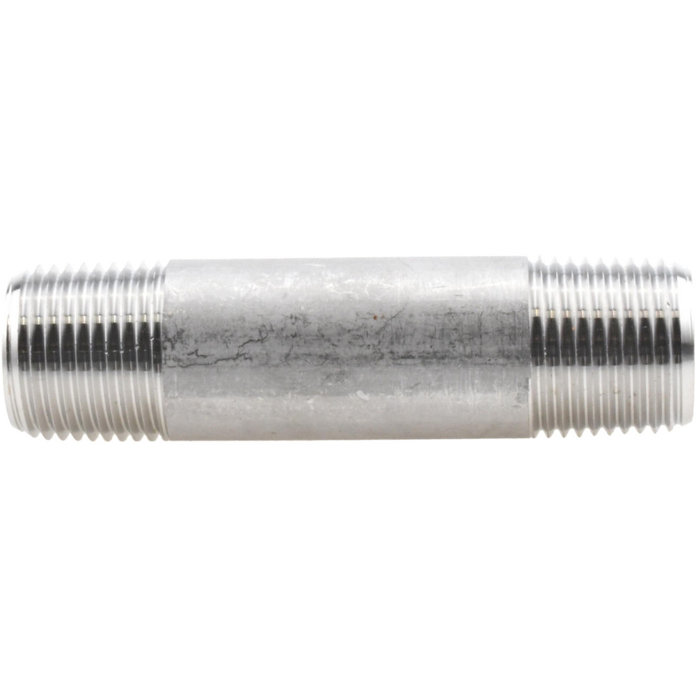 Value Collection Stainless Steel Pipe Nipple: 3/8" Pipe, Grade 304 & 304L - 4BN3/8*21/2