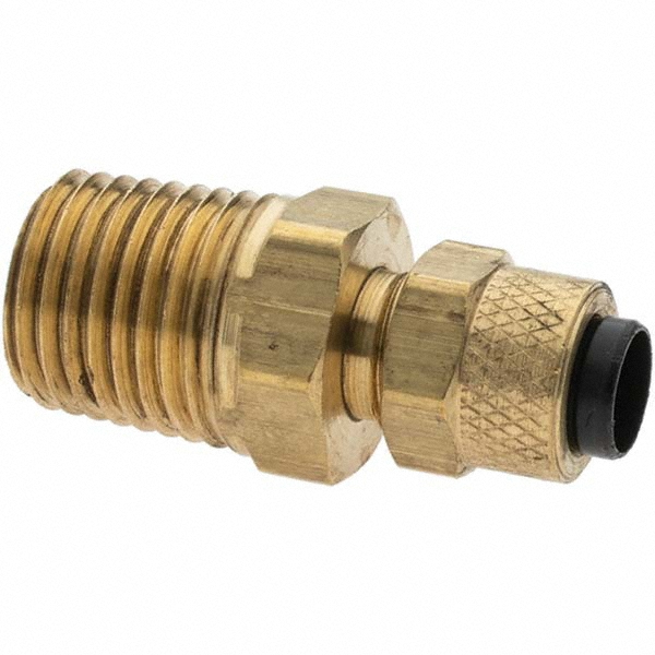 Parker Compression Tube Connector: 1/4-18, 1/4" Tube OD, Compression x MNPT - 11421