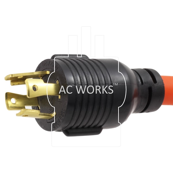 Ac Works 30A 125/250V L14-30P 4-Prong  Plug to 6-15/20 T-blade 15/20A 250V Connector - L1430620-012