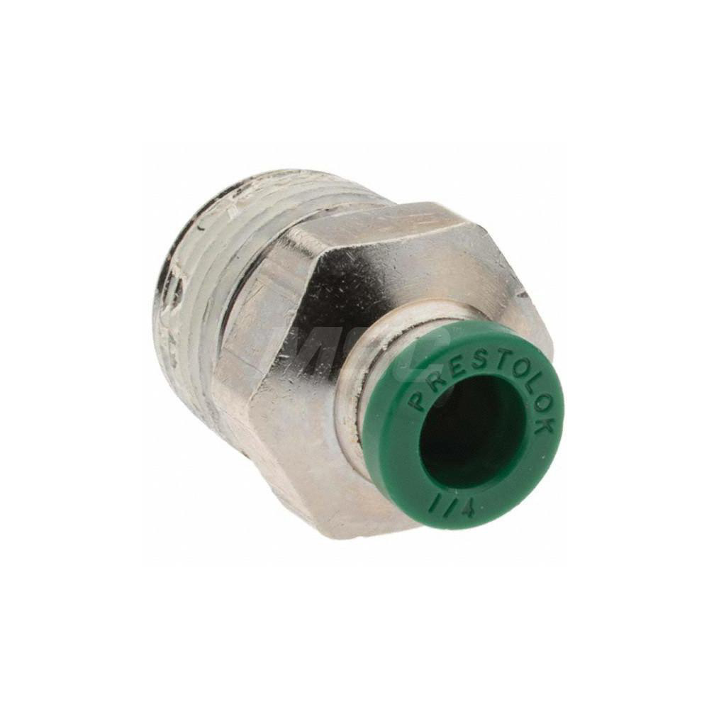 Parker Push-to-Connect Tube x MNPT x Tube x Male Fitting: Connector, NPTF, 1/4" OD - 12513