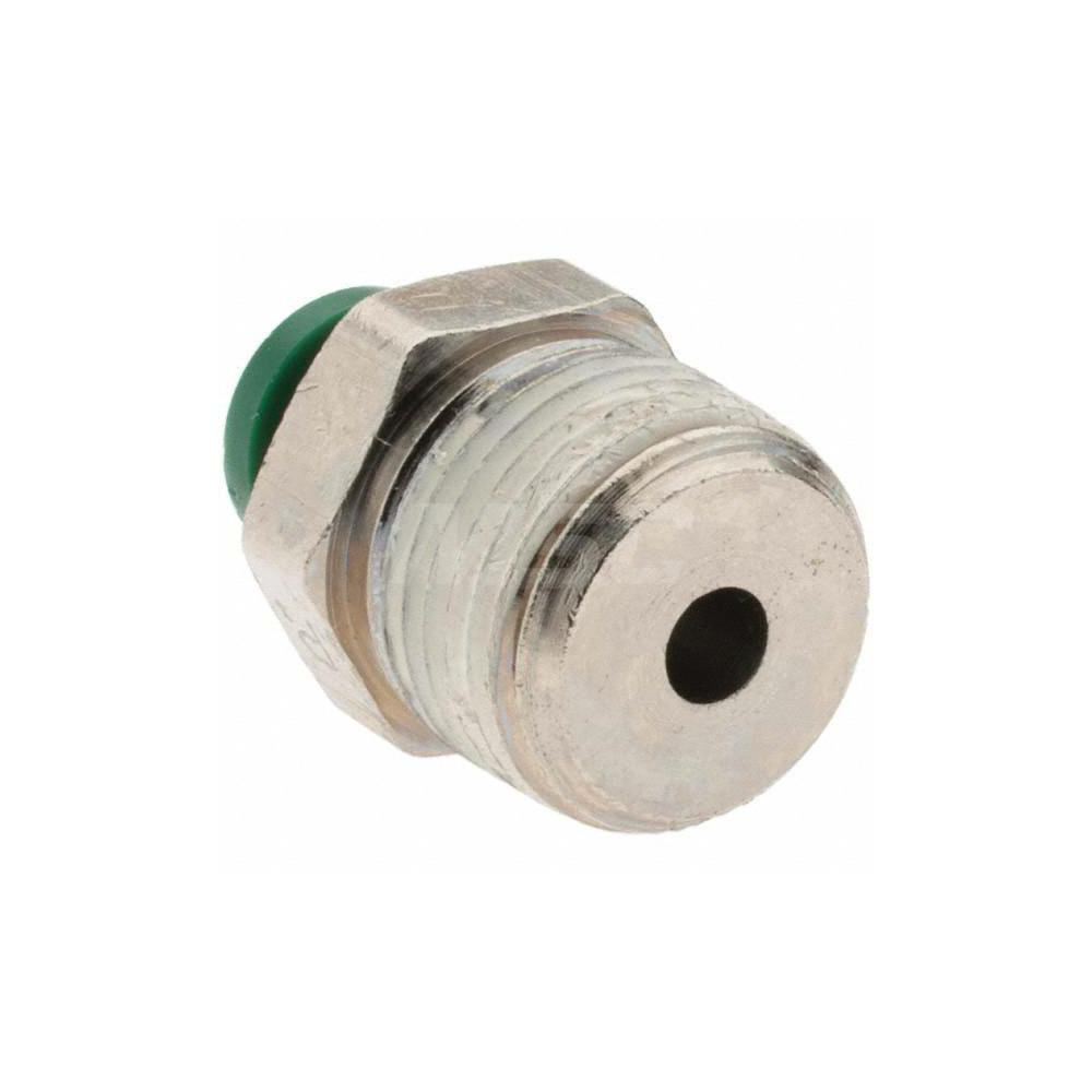 Parker Push-to-Connect Tube x MNPT x Tube x Male Fitting: Connector, NPTF, 1/4" OD - 12513