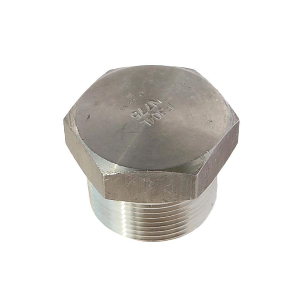 Made in USA Pipe Hex Plug: 1/2", 316 Stainless Steel - P-1/2-HP