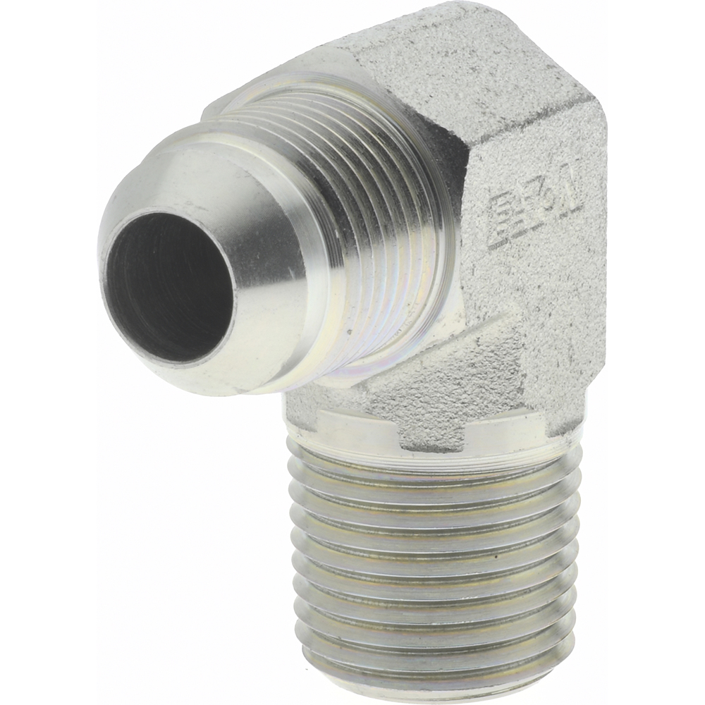 Eaton Steel Flared Tube 90 Deg Male Elbow: 1/2" OD, 37 deg Flared Angle - 2024-8-8S