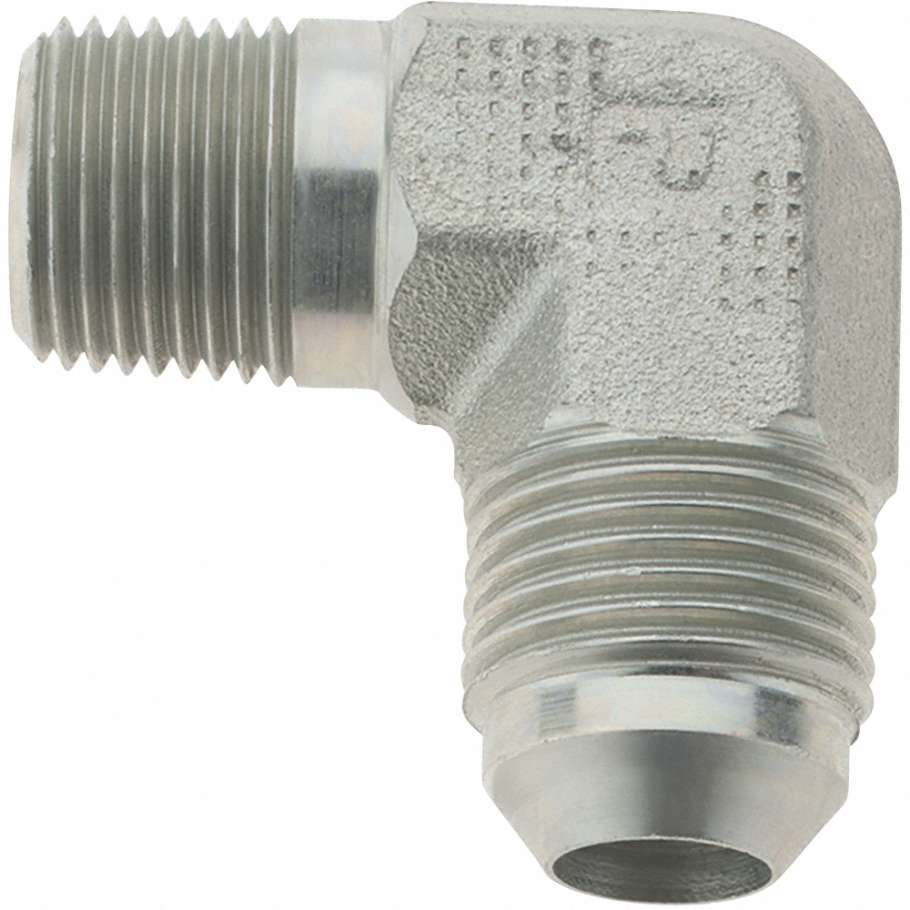 Parker Steel Flared Tube 90 Deg Male Elbow: 1/2" OD, 37 deg Flared Angle - KP70876