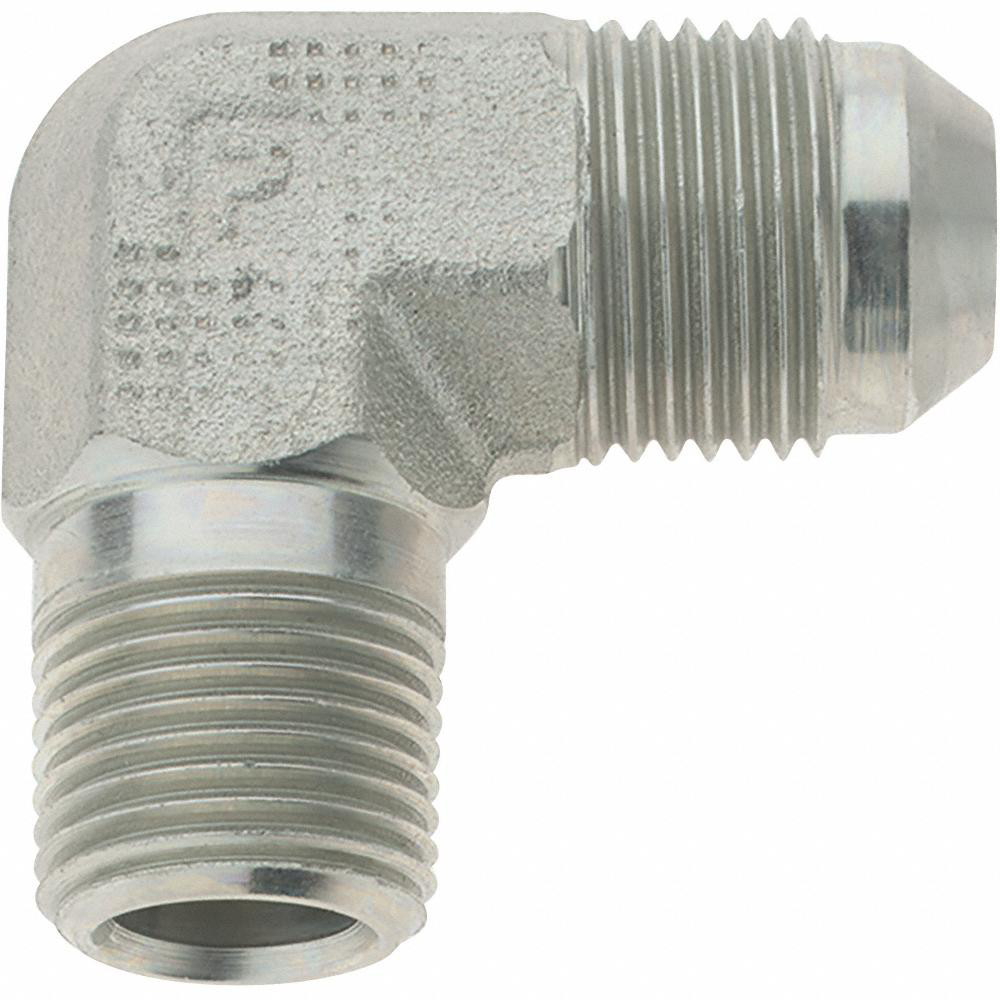 Parker Steel Flared Tube 90 Deg Male Elbow: 1/2" OD, 37 deg Flared Angle - KP70876
