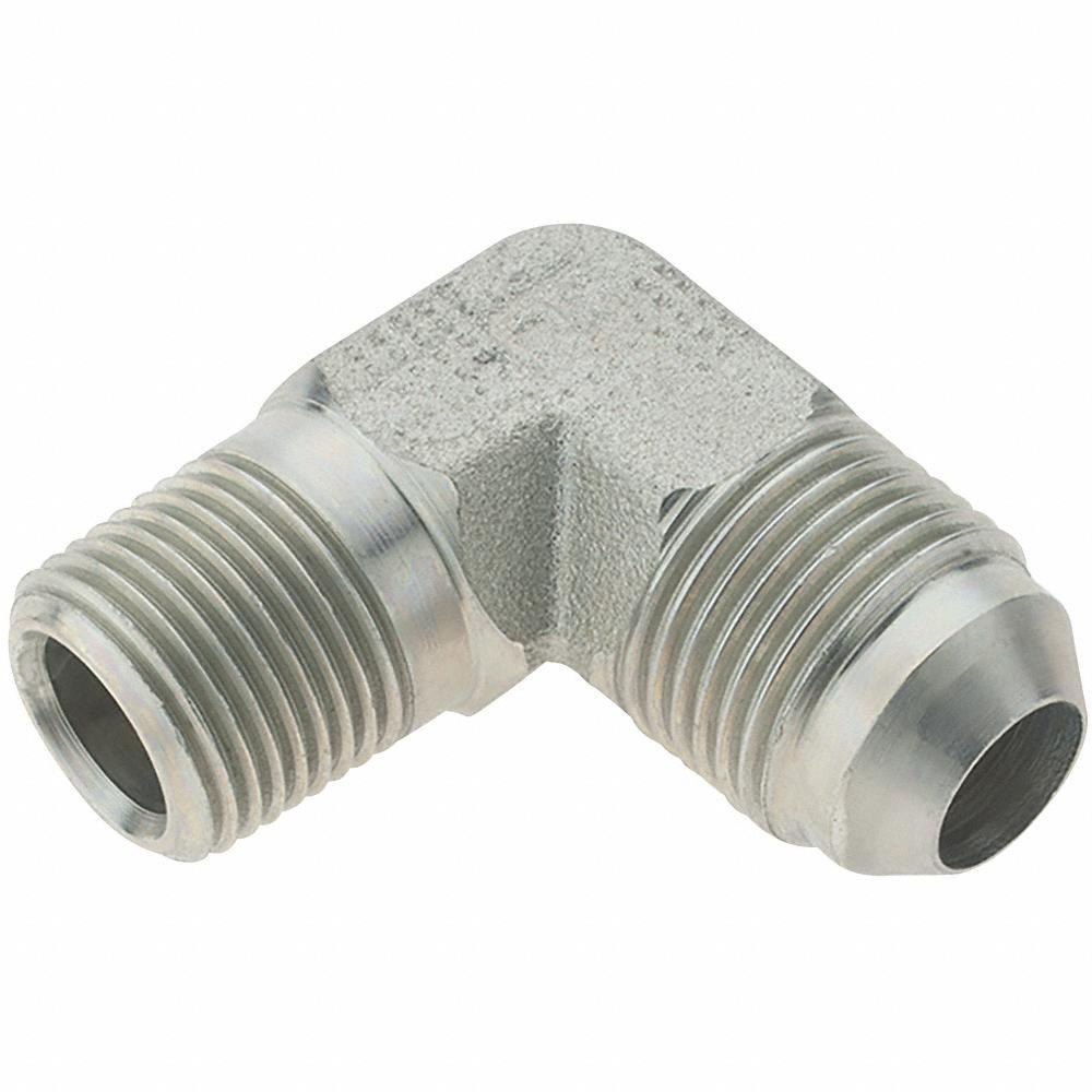 Parker Steel Flared Tube 90 Deg Male Elbow: 1/2" OD, 37 deg Flared Angle - KP70876