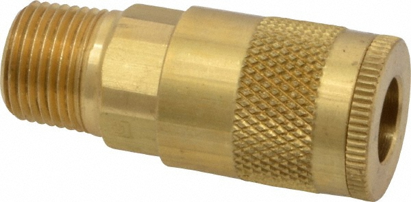 Parker Pneumatic Hose Coupling: 3/8-18, 1/4" Body Dia, Tru-Flate Automotive Interchange - B12E