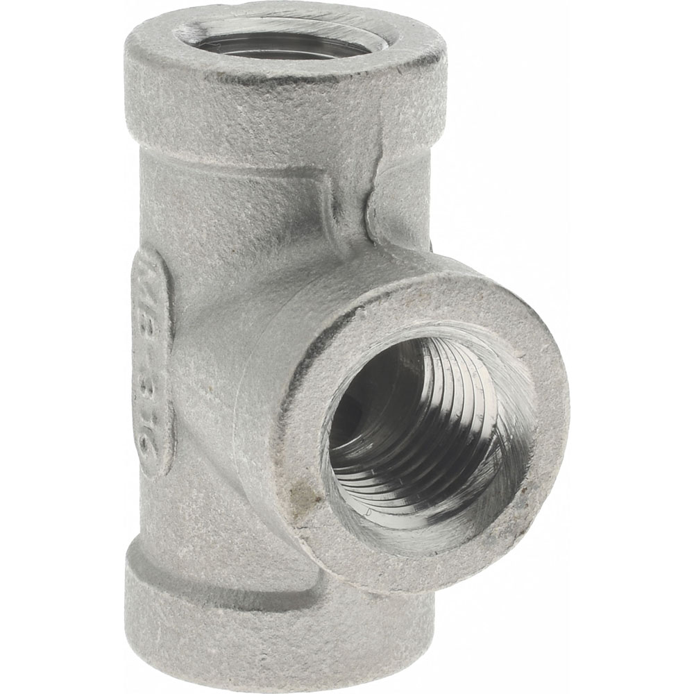 Merit Brass Pipe Tee: 1/4", 316 Stainless Steel - K606-04