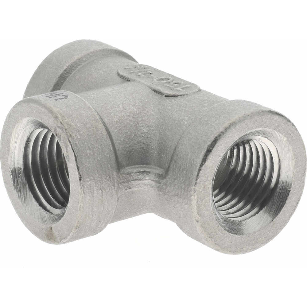 Merit Brass Pipe Tee: 1/4", 316 Stainless Steel - K606-04