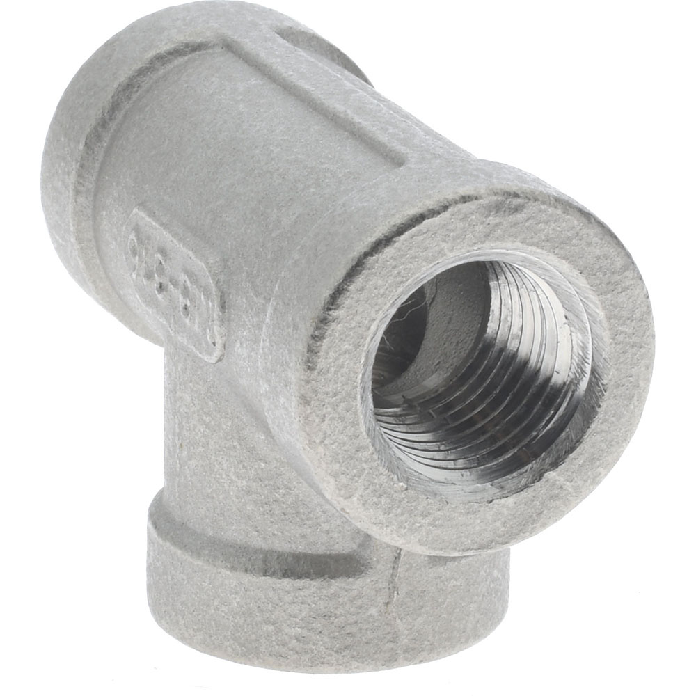 Merit Brass Pipe Tee: 1/4", 316 Stainless Steel - K606-04