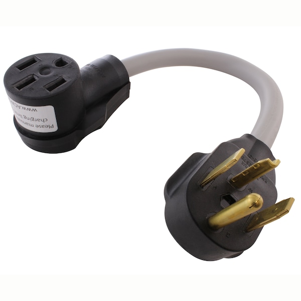 Ac Works 1.5FT 30A 4-Prong Plug NEMA 14-30P to NEMA 14-50R 50A 125/250V Connector - EV1430MS-018