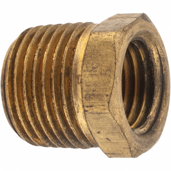 Merit Brass Brass Pipe Nipple: Threaded on Both Ends, 8" OAL, 1/4" NPT - 2104-800