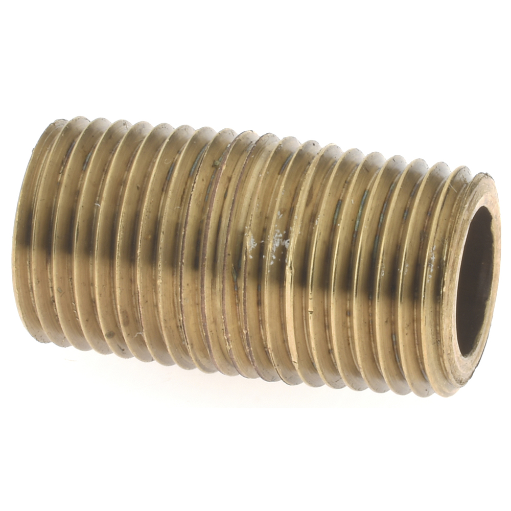 Merit Brass Brass Pipe Nipple: Threaded on Both Ends, 8" OAL, 1/4" NPT - 2104-800