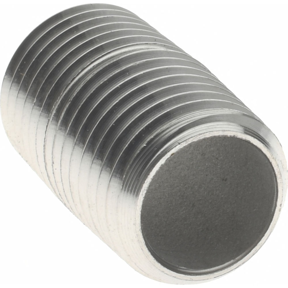 Merit Brass Stainless Steel Pipe Nipple: 1/4" Pipe, Grade 304 & 304L - 4004-001