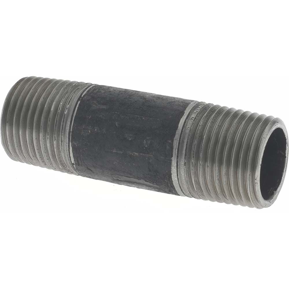 Value Collection Black Pipe Nipple: 1/2" Dia x 1-1/8" Long, Schedule 40 - NB04001