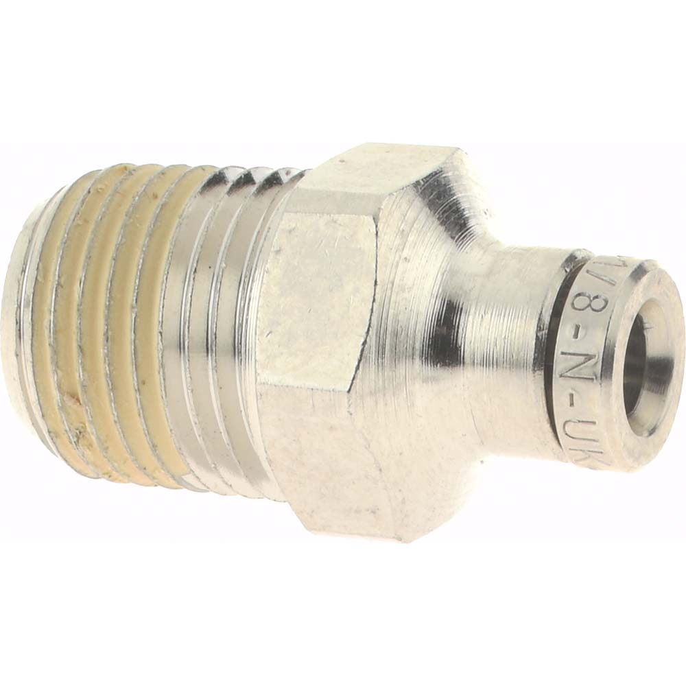 Norgren Push-to-Connect Tube x MNPT x Tube x Male Fitting: Adapter, NPTF, 1/8" OD - 124250118